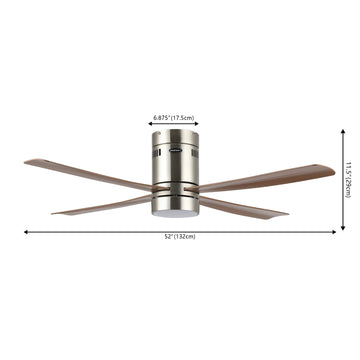 Theo 52" Contemporary Minimalist Iron/Acrylic Mobile-App/Remote-Controlled 6-Speed Integrated LED Ceiling Fan - JONATHAN Y